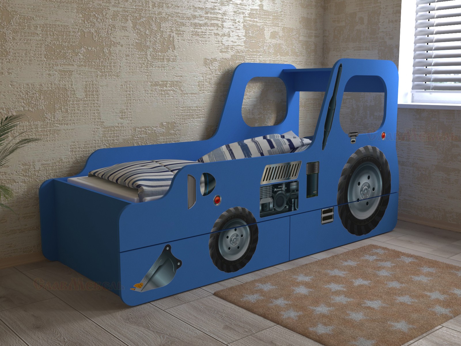 Детская кровать «Трактор» - фото - 5