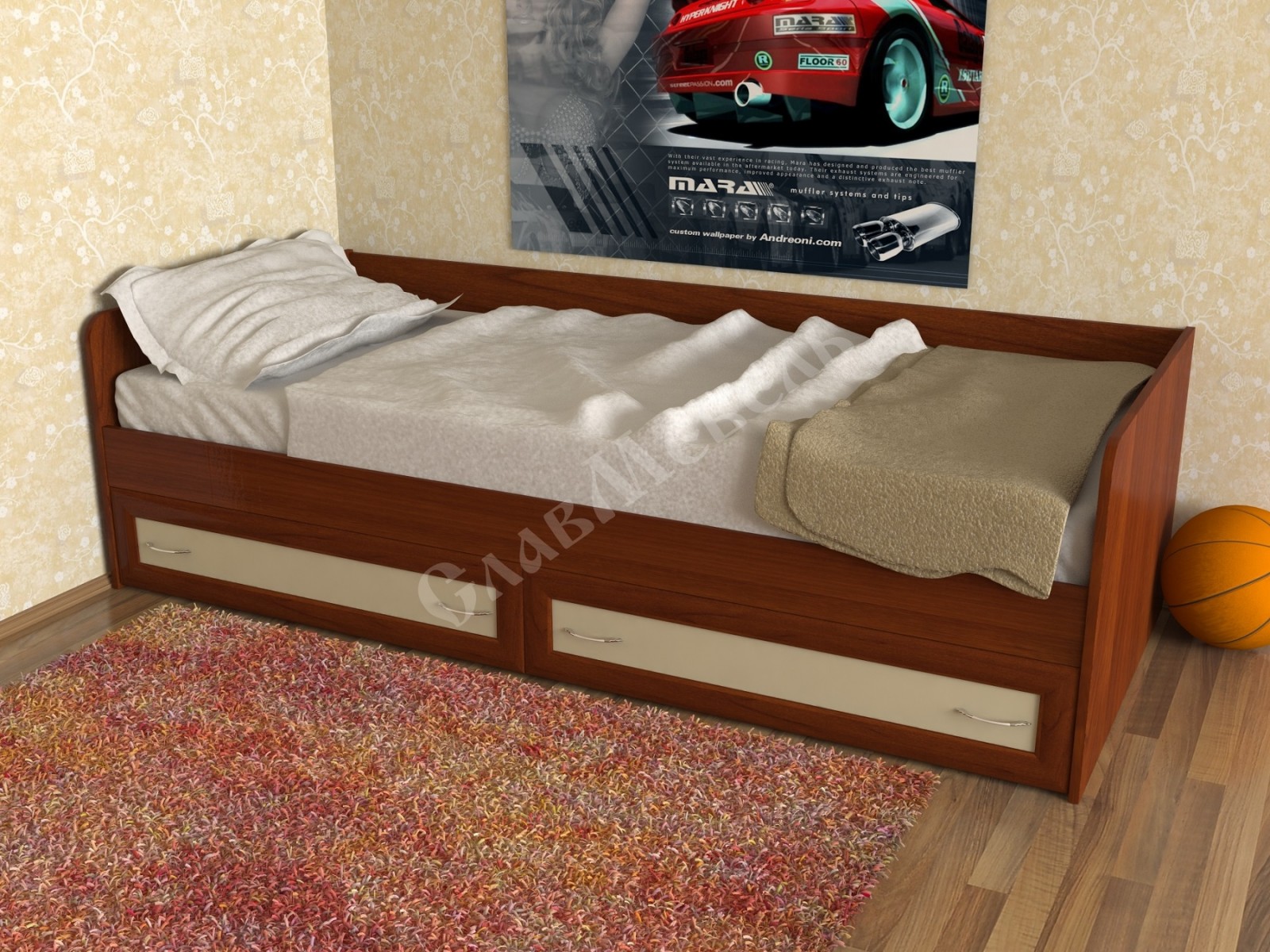 Кровать для детской мод.317 МДФ - фото - 3