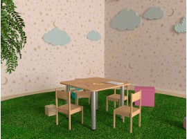 Стол для детского сада регулируемый на металлических опорах - фото - 1